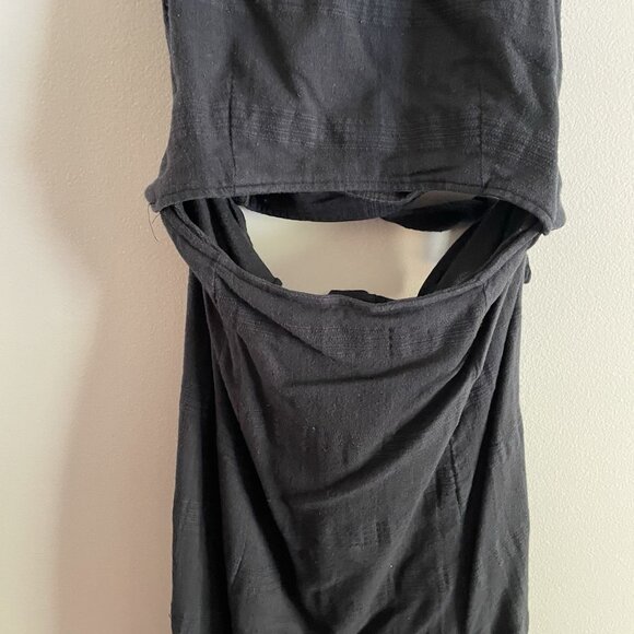 Free People Sz L Cotton Linen Beach Open Back Cutout The Simple Life Maxi Dress - Picture 5 of 14